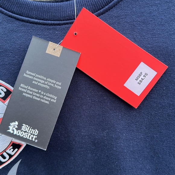 🆕Blind Rooster graphic crew neck NYC campus league dragon 🐉 Navy Size Small - Picture 9 of 9